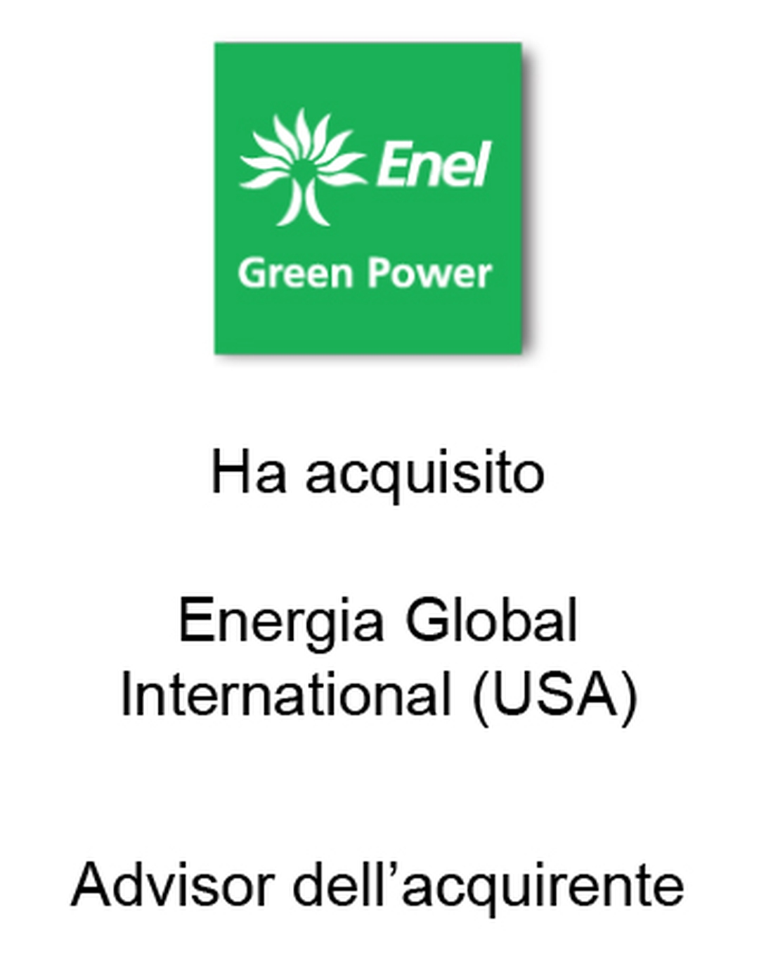 Enel Green Power Ha acquisito Energia Global International (USA)